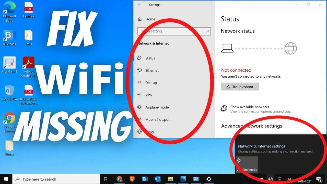 Proven Fix Of Wifi Not Showing In Settings On Windows10